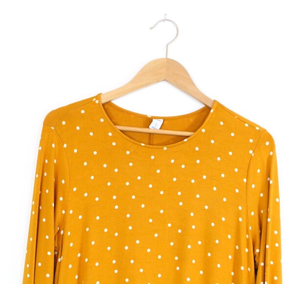 *Old Navy Yellow Polkadot Long Sleeve Midi Dress - Picture 4 of 7